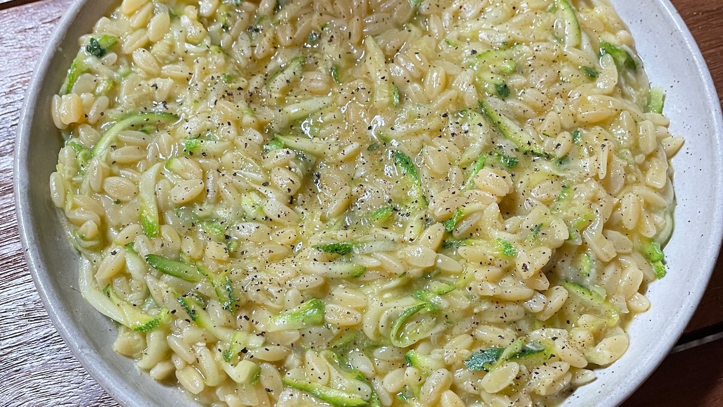 Image of Orzo with grated zucchini and parmigiano reggiano