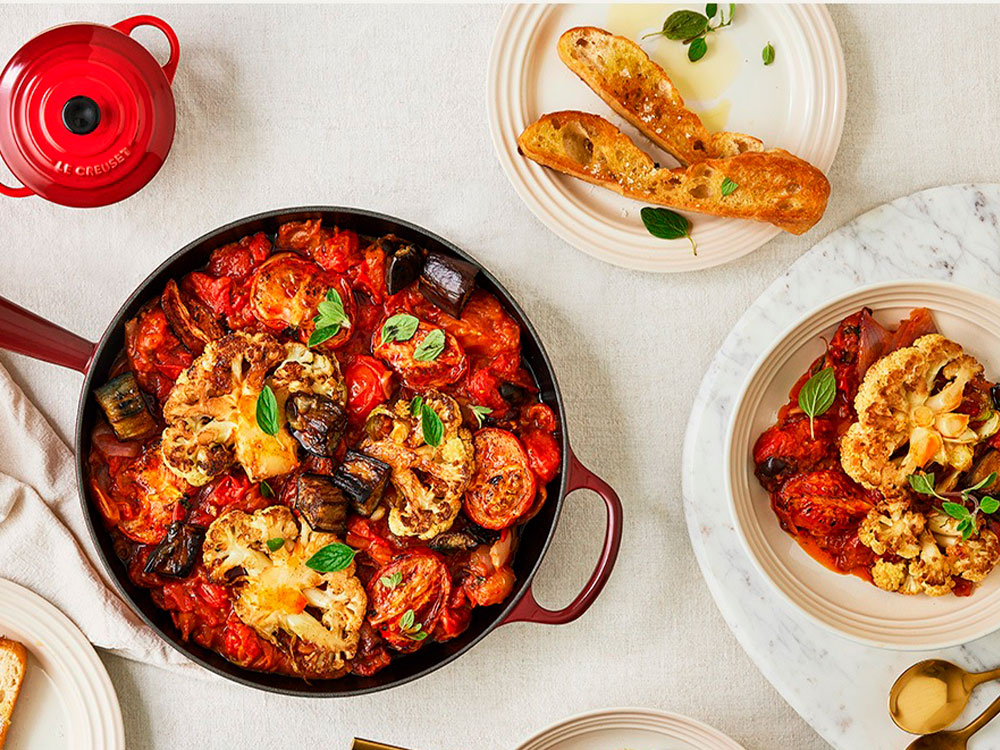 Puttanesca di cavolfiore con melanzane