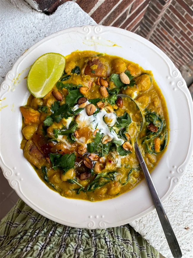 Image of Chickpea + Sweet Potato Peanut Butter Curry