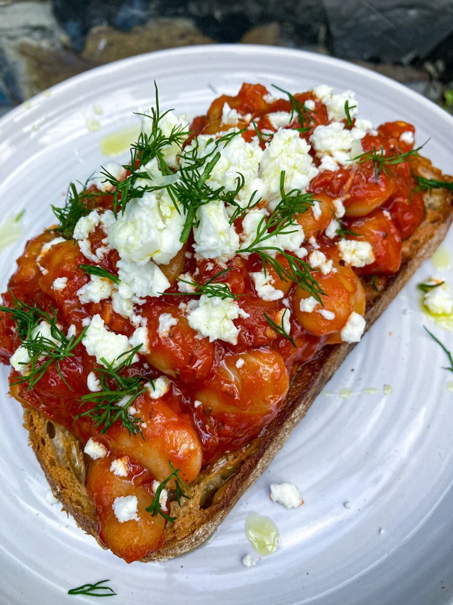Image of Greek-Style Beans on Toast