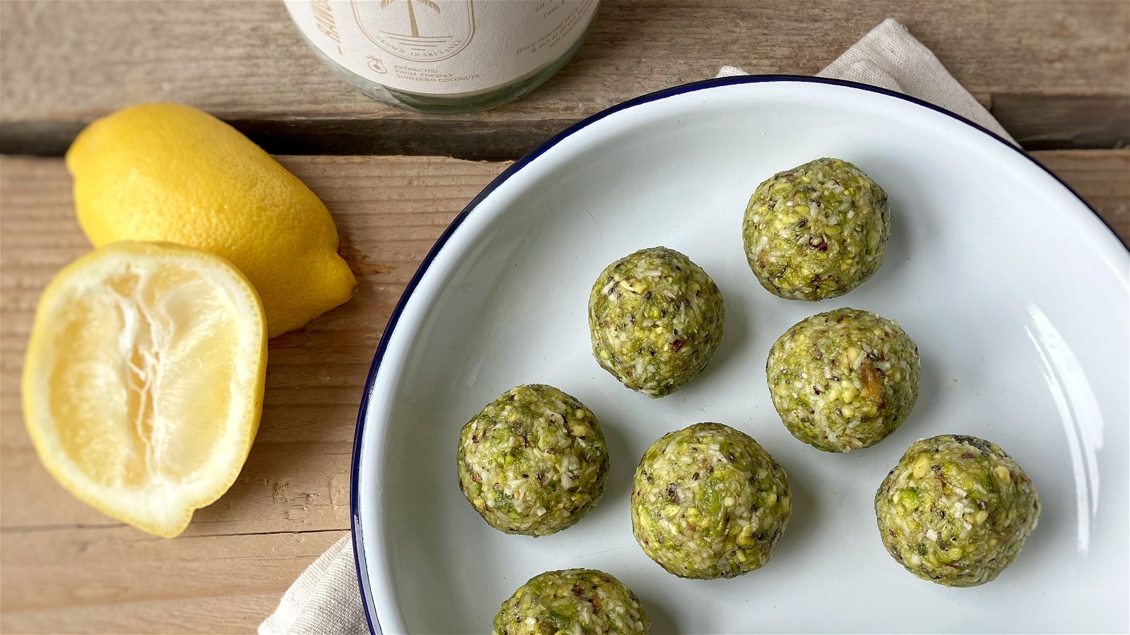 Image of Pistachio coconut lemon energy bites