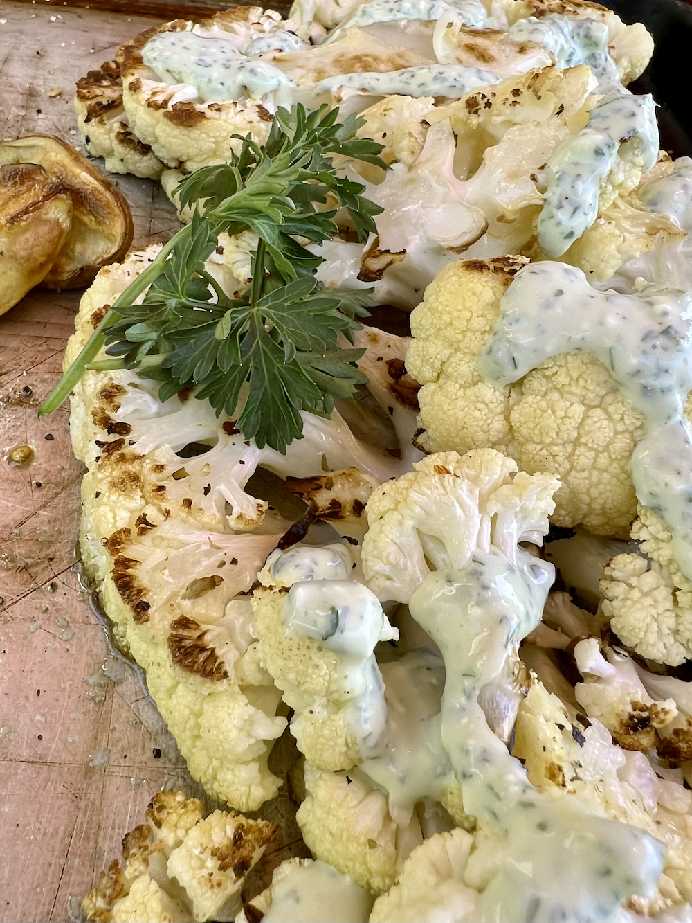 Garlicky Grilled Cauliflower Steaks