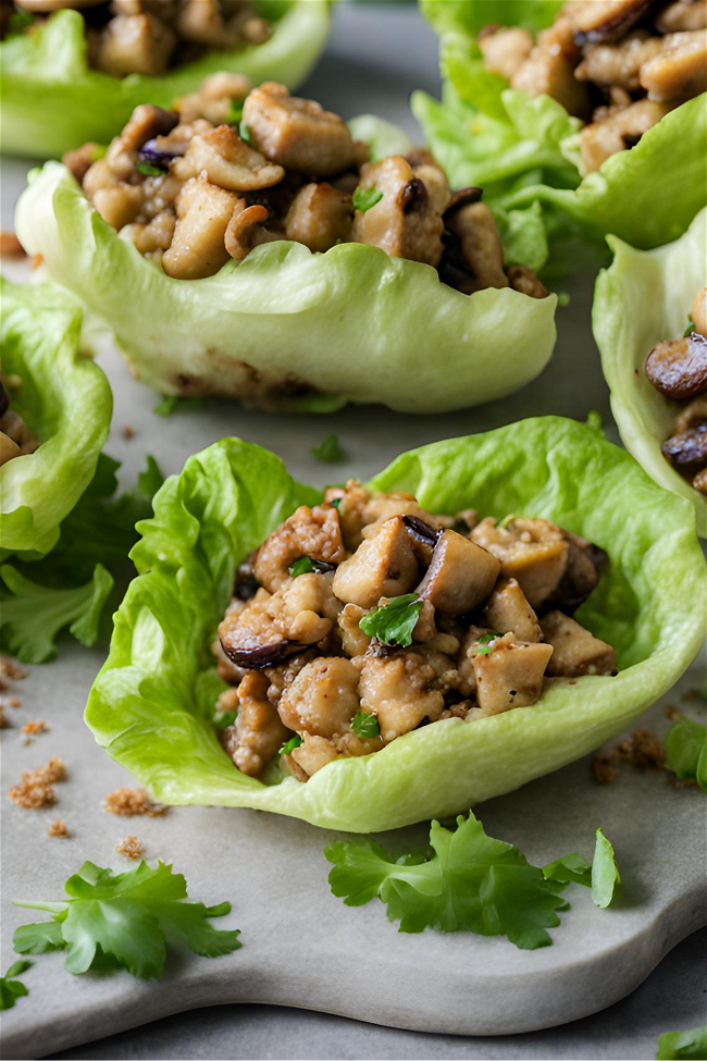 Image of Tofu & Cremini Mushroom Lettuce Cups