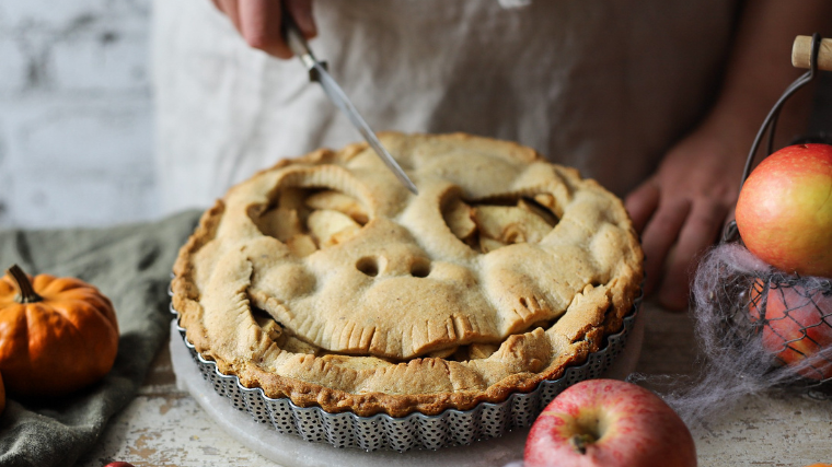 Image of Tarta de Manzana y Canela al estilo Jack Skellington