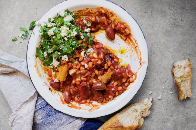 Image of greek baked haricot beans