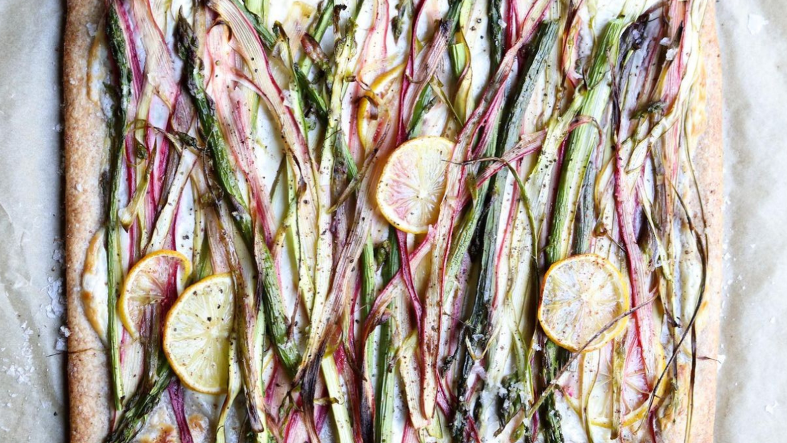 Image of Asparagus and Rhubarb Tart