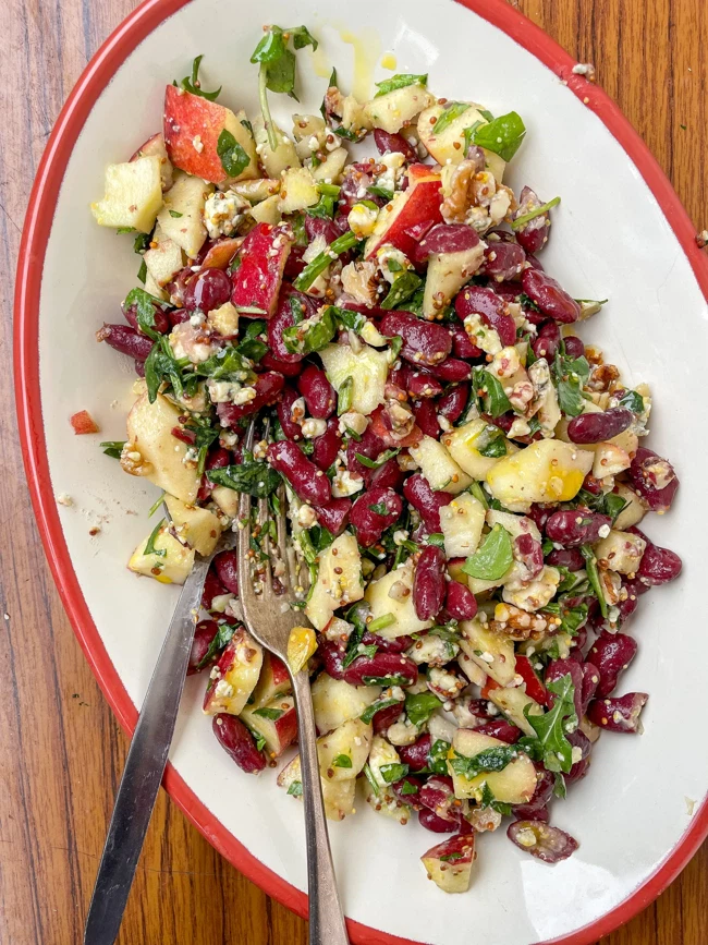 Image of Red Bean, Stilton, Apple + Walnut Chopped Salad
