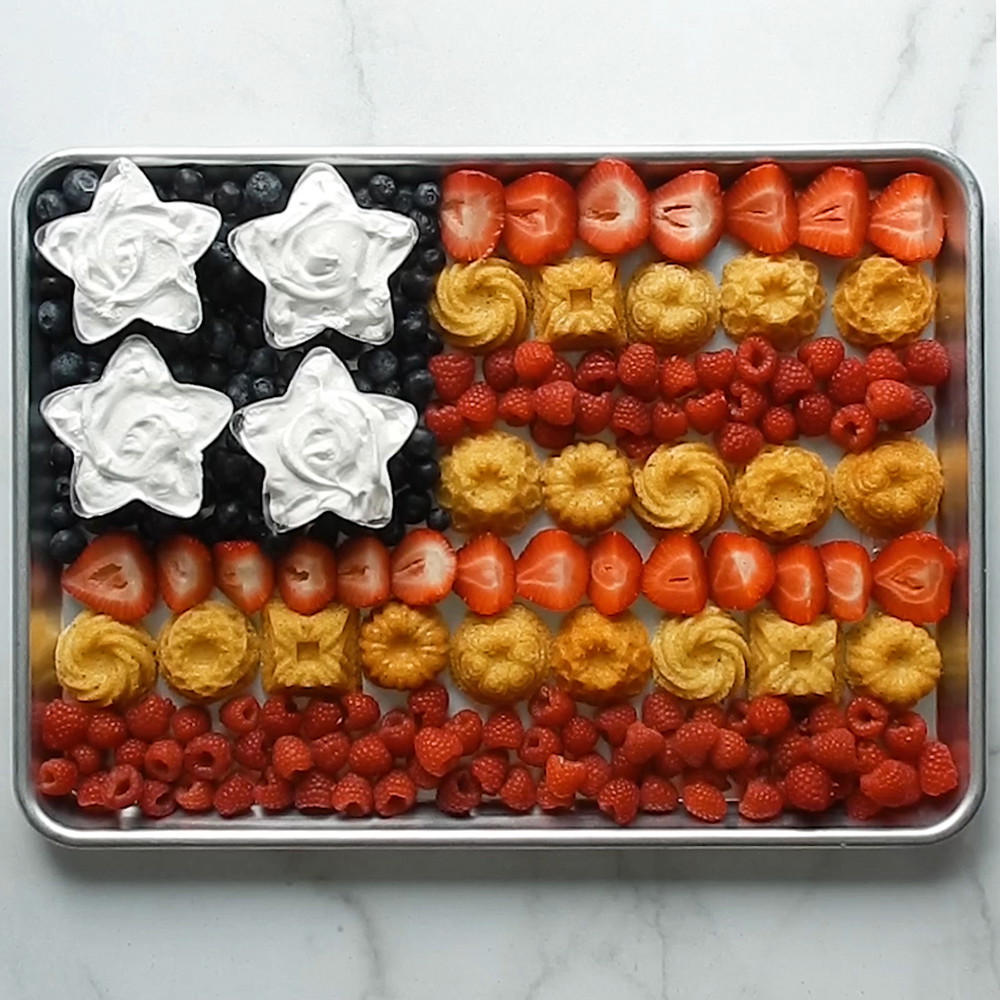 Mini Bundt and Fruit Flag Sheet Pan Tray
