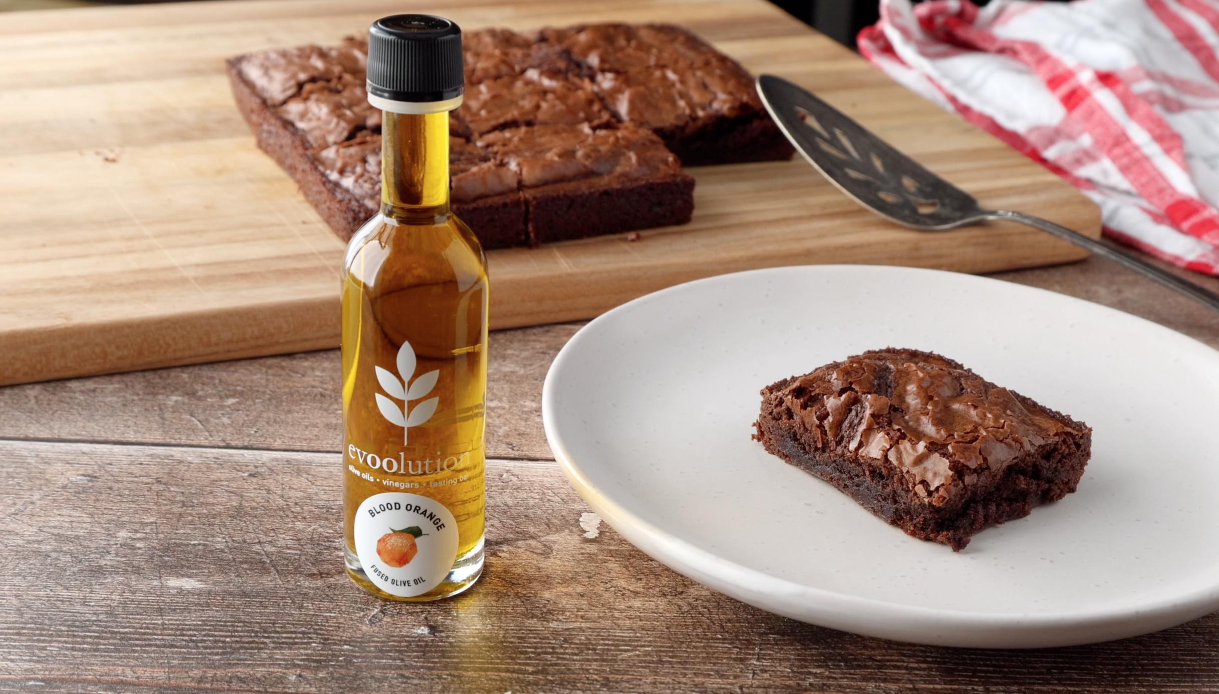 Image of Chocolate Orange Brownies with Blood Orange Olive Oil