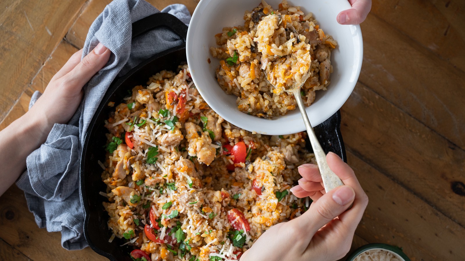 Image of One-pot baked chicken risotto