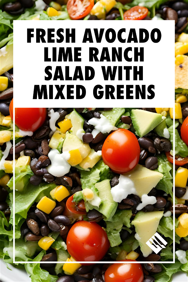 Image of Fresh Avocado Lime Ranch Salad with Mixed Greens