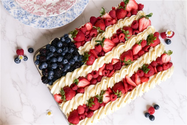 Image of 4th of July Sugar Cookie Flag Fruit Pizza