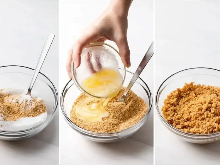 Image of In a mixing bowl, combine graham cracker crumbs, melted butter,...