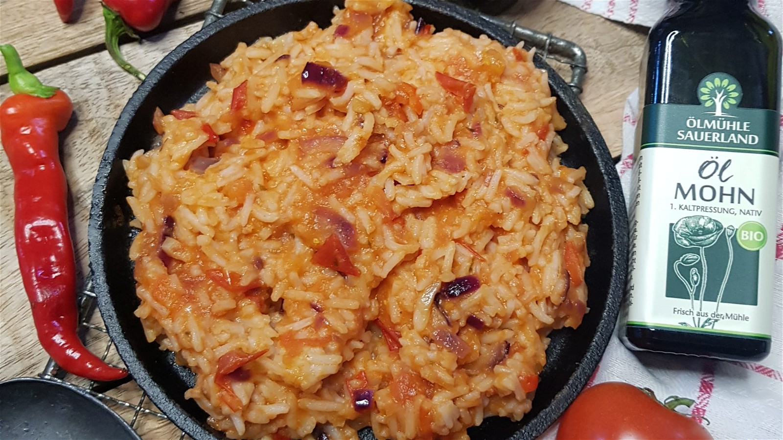 Reispfanne mit Tomaten
