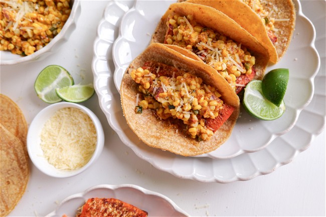 Image of Salmon Tacos with Elote Salsa