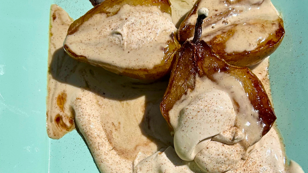 Roasted Pears with Mascarpone and Honey