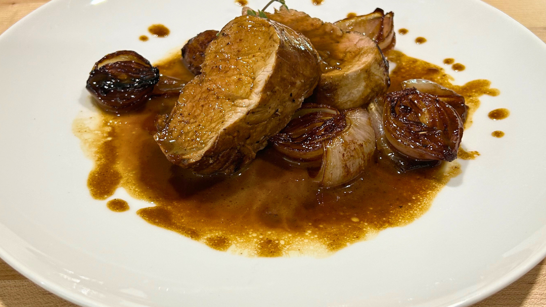 Image of Pork Tenderloin with Shallots, Sherry Vinegar, and Thyme