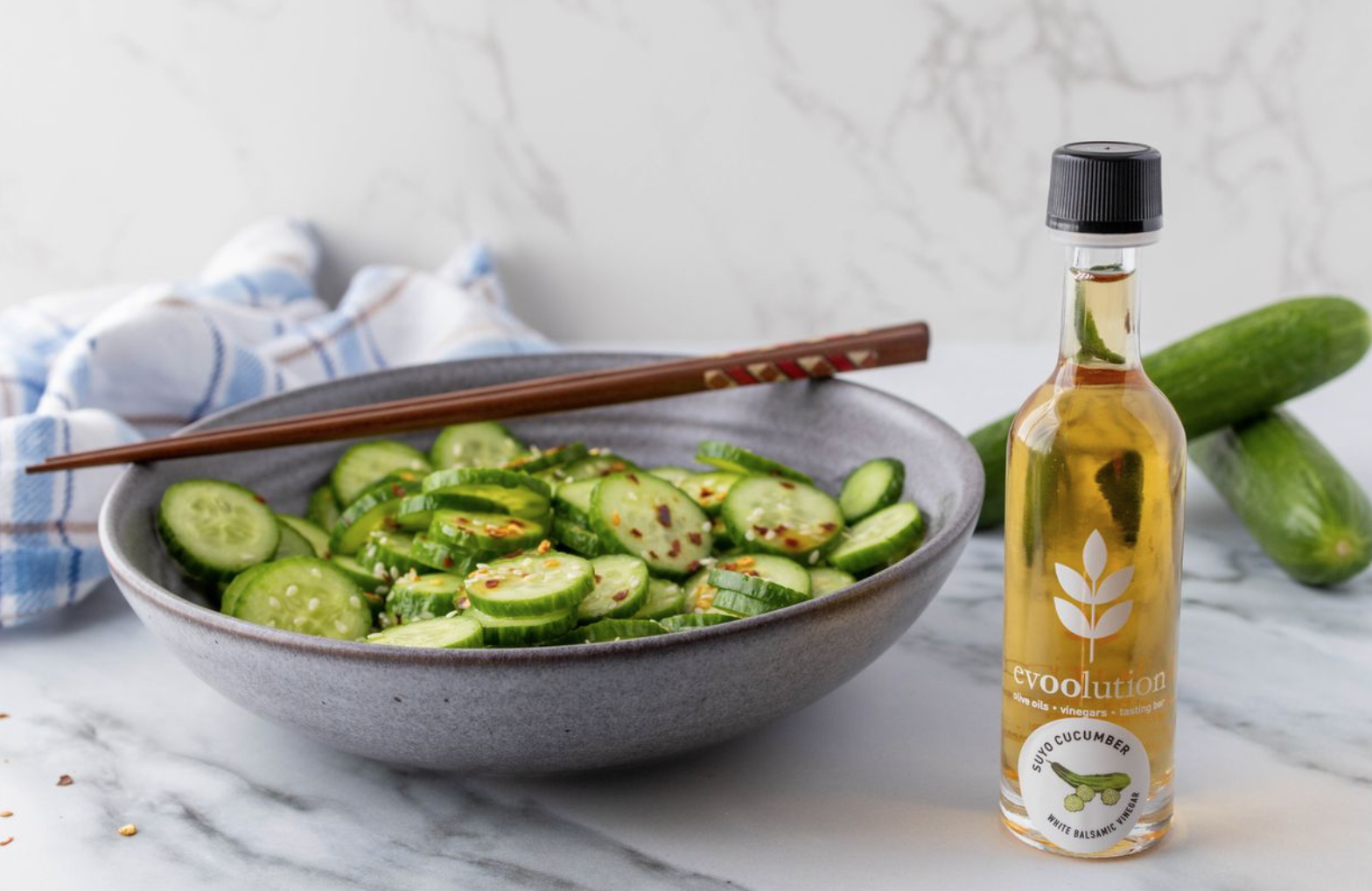 Image of Spicy Cucumber Salad with Suyo Cucumber Balsamic