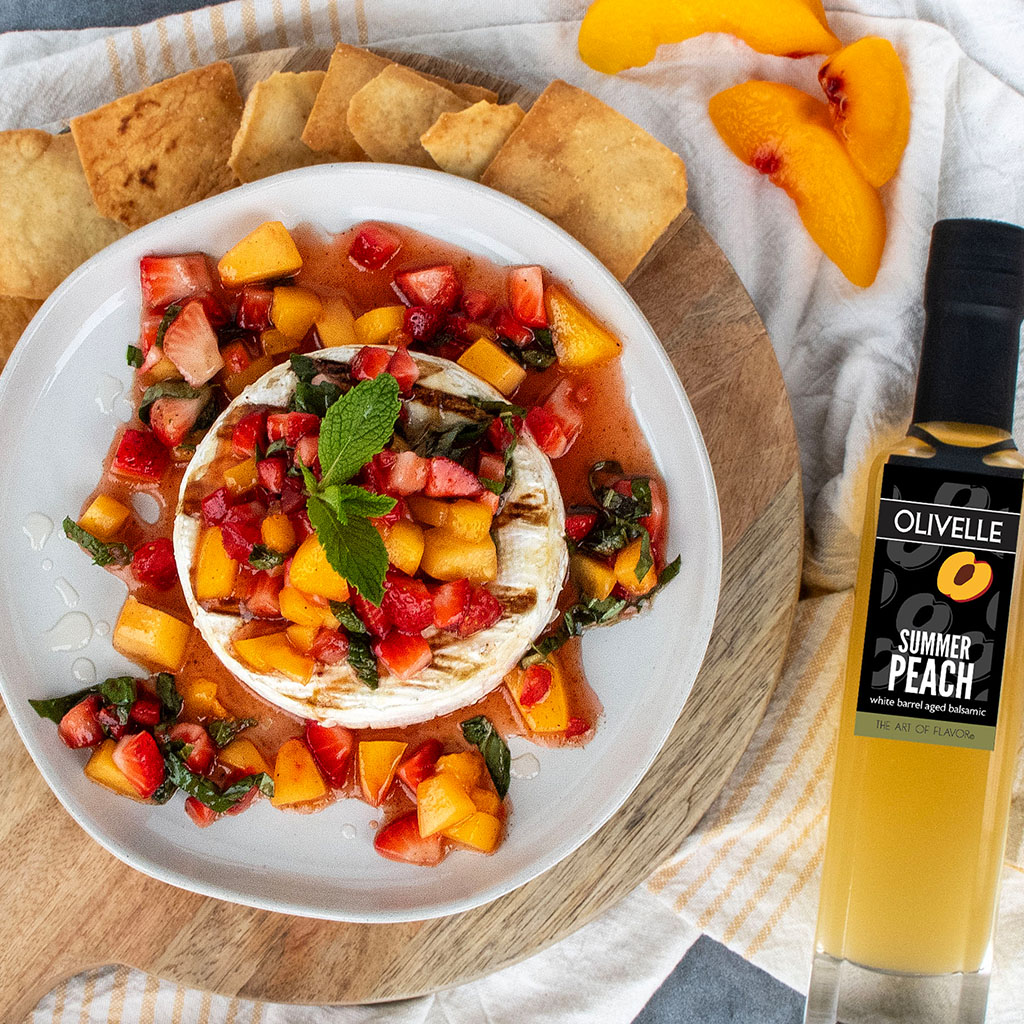 Grilled Brie with Peach Salsa