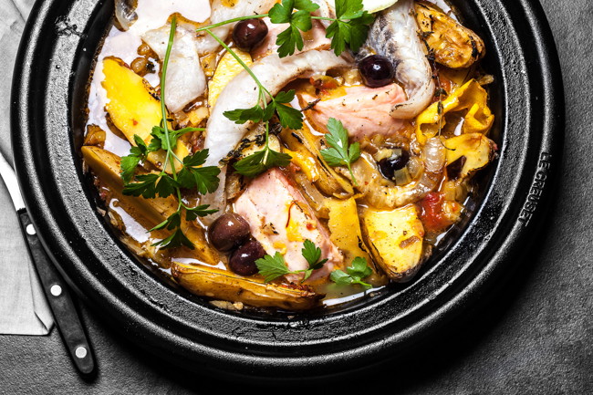 Image of verjus baked fish hot pot