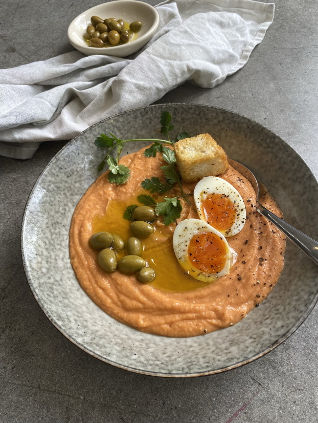 Image of salmorejo cordobes (spanish tomato & bread soup)