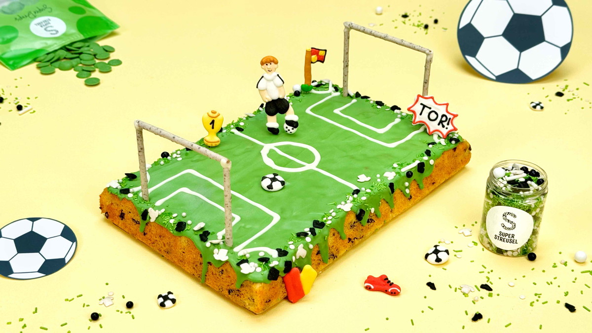 Fußballfeld Blechkuchen