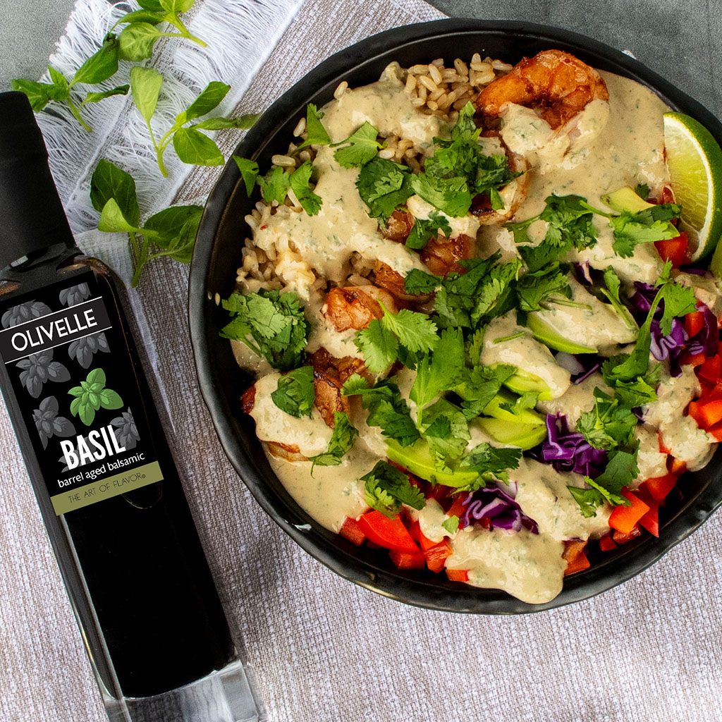 Shrimp Bowls with Zesty Dressing