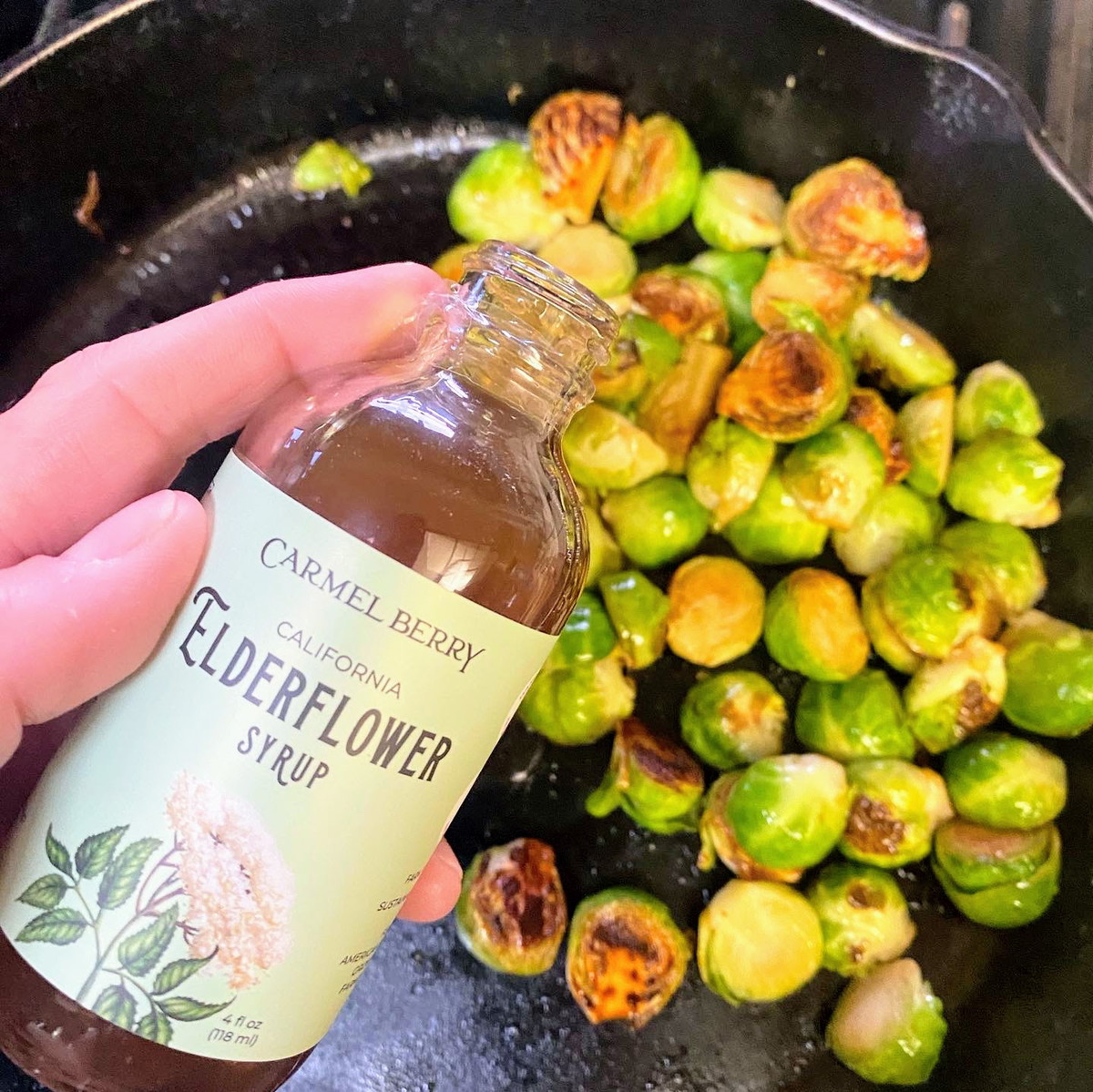 Elderflower Glazed Brussel Sprouts