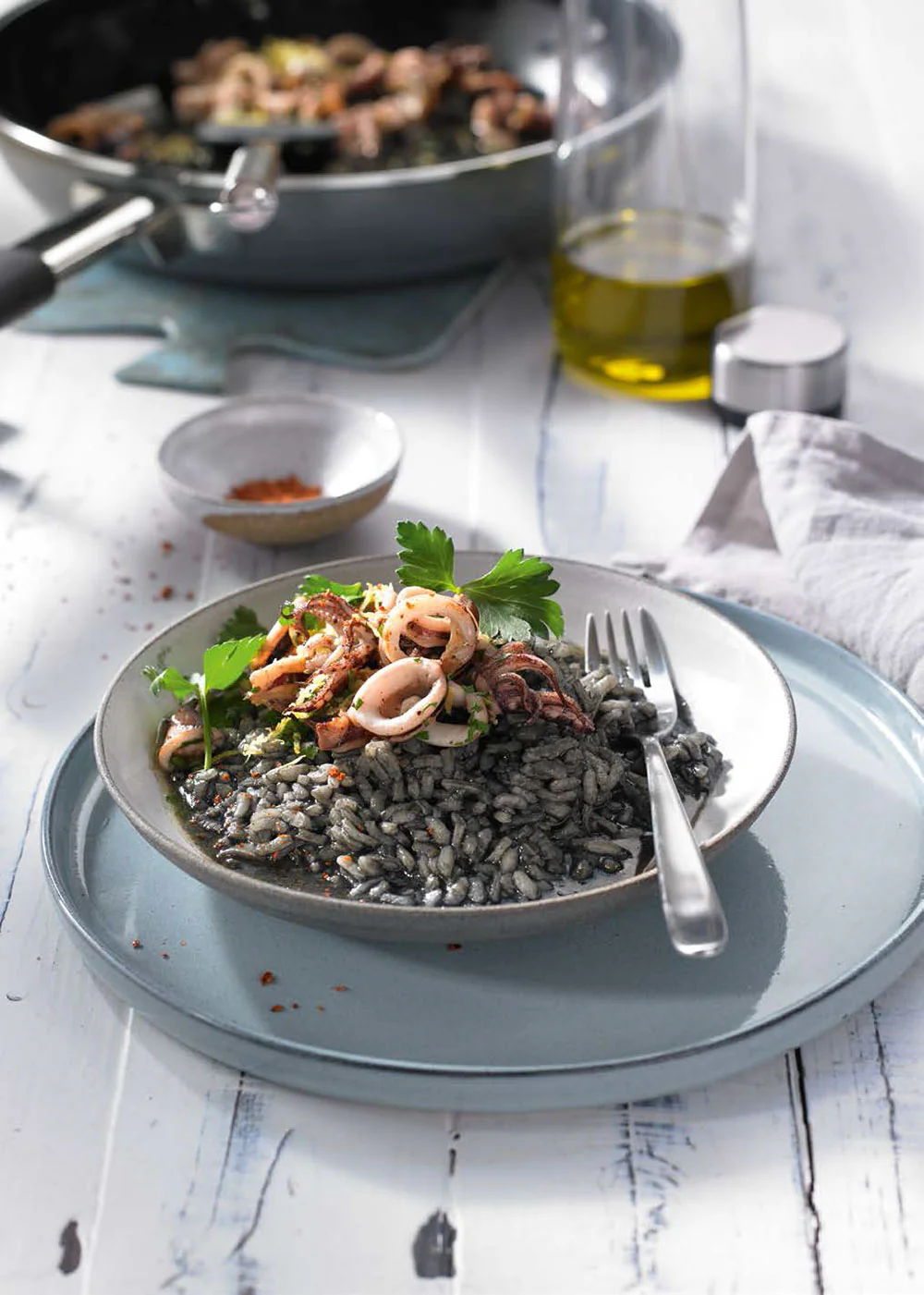 Risotto nero de chipirones