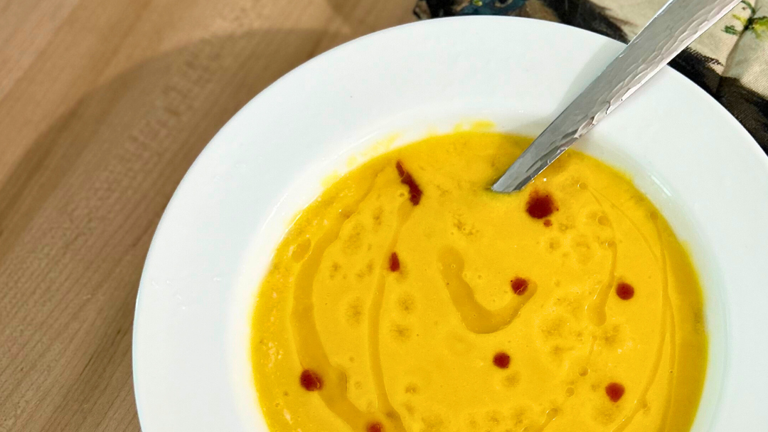 Image of Chilled Golden Beet Soup with Coconut, Ginger, and Lime
