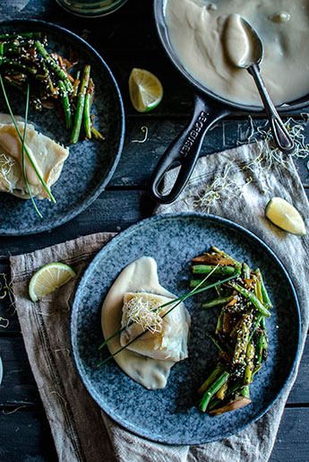 Bacalao al vapor con salsa de limón