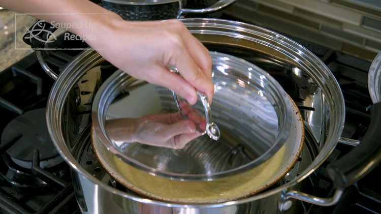 Image of Cover the egg and tofu mixture with a heat-proof lid so the water will not drip back into the food while steaming. Fill a steamer with water and place the egg and tofu in it. Turn the heat to medium...