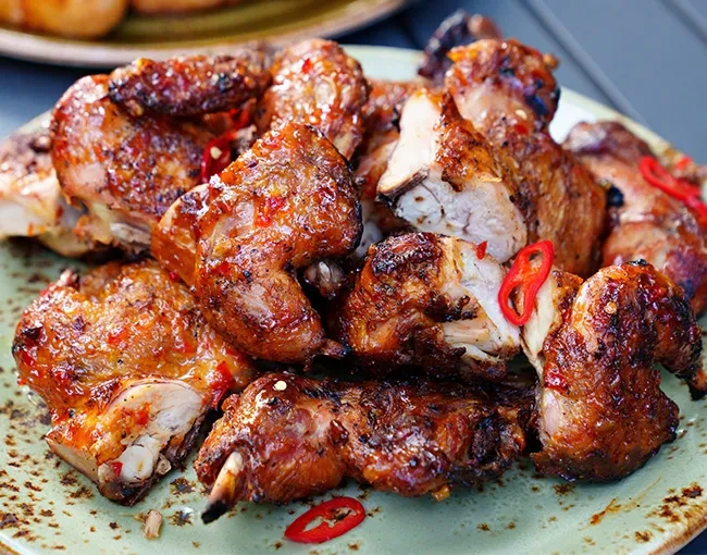 Image of Air-Fried Peach-Bourbon Chicken Wings