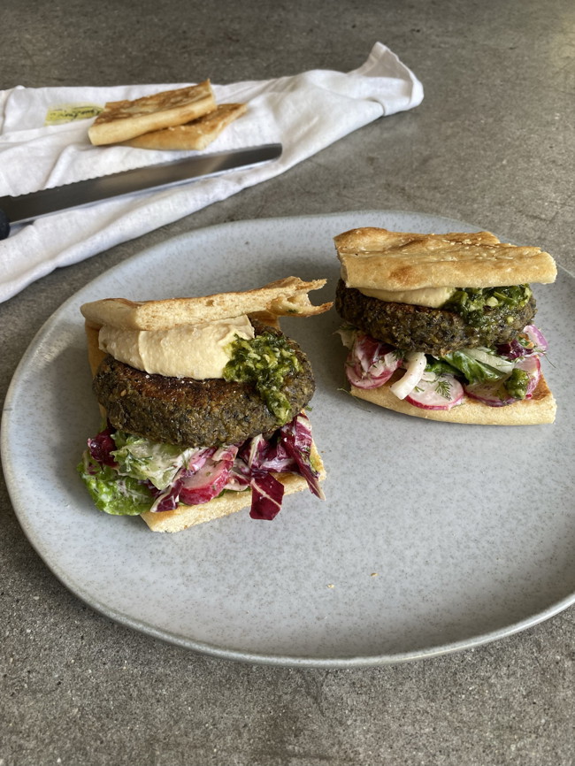 Image of spiced chickpea burger patties