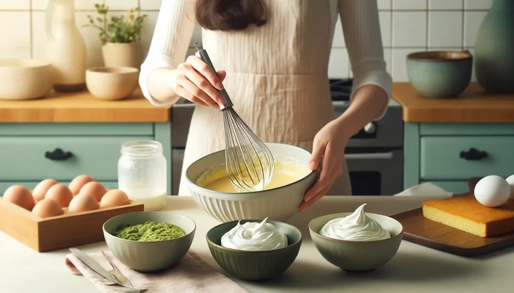 Image of Incorporare delicatamente gli albumi montati all'impasto. Questo passaggio contribuisce a ottenere una consistenza leggera e ariosa. Mescolare accuratamente ma delicatamente.