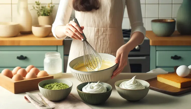 Image of Carefully fold the whipped egg whites into the batter. This...