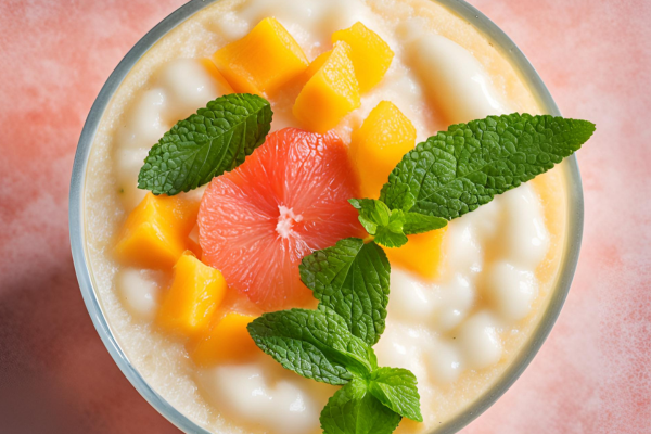 Image of Chilled Mango Coconut Cream with Grapefruit