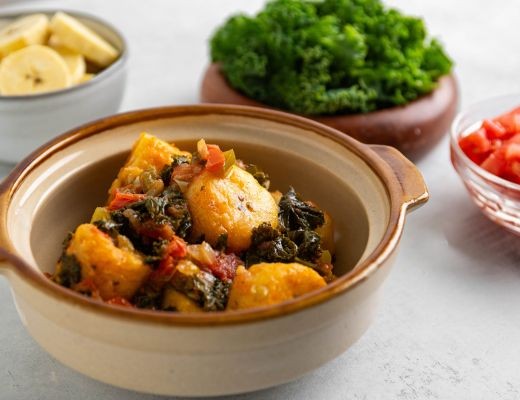 Image of Plantains with Tomato and Greens