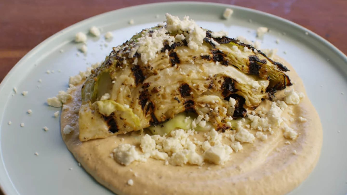 Image of Grilled Cabbage with White Bean Puree