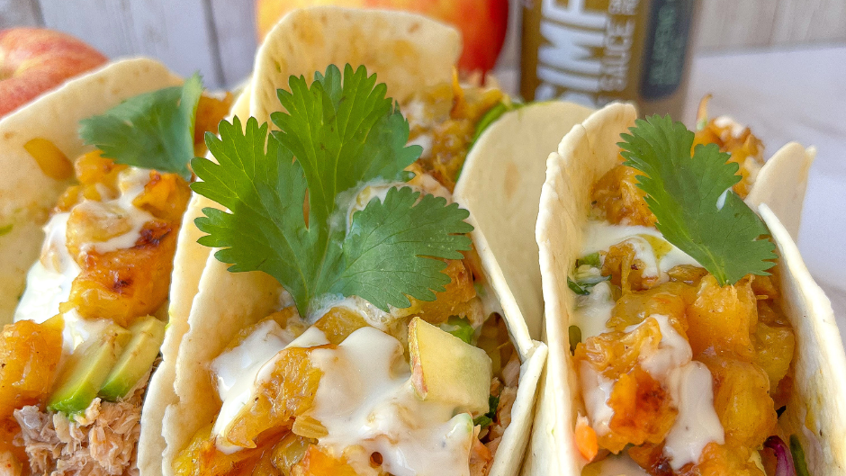 Image of Fish Tacos with a Spicy Grilled Pineapple & Apple Slaw