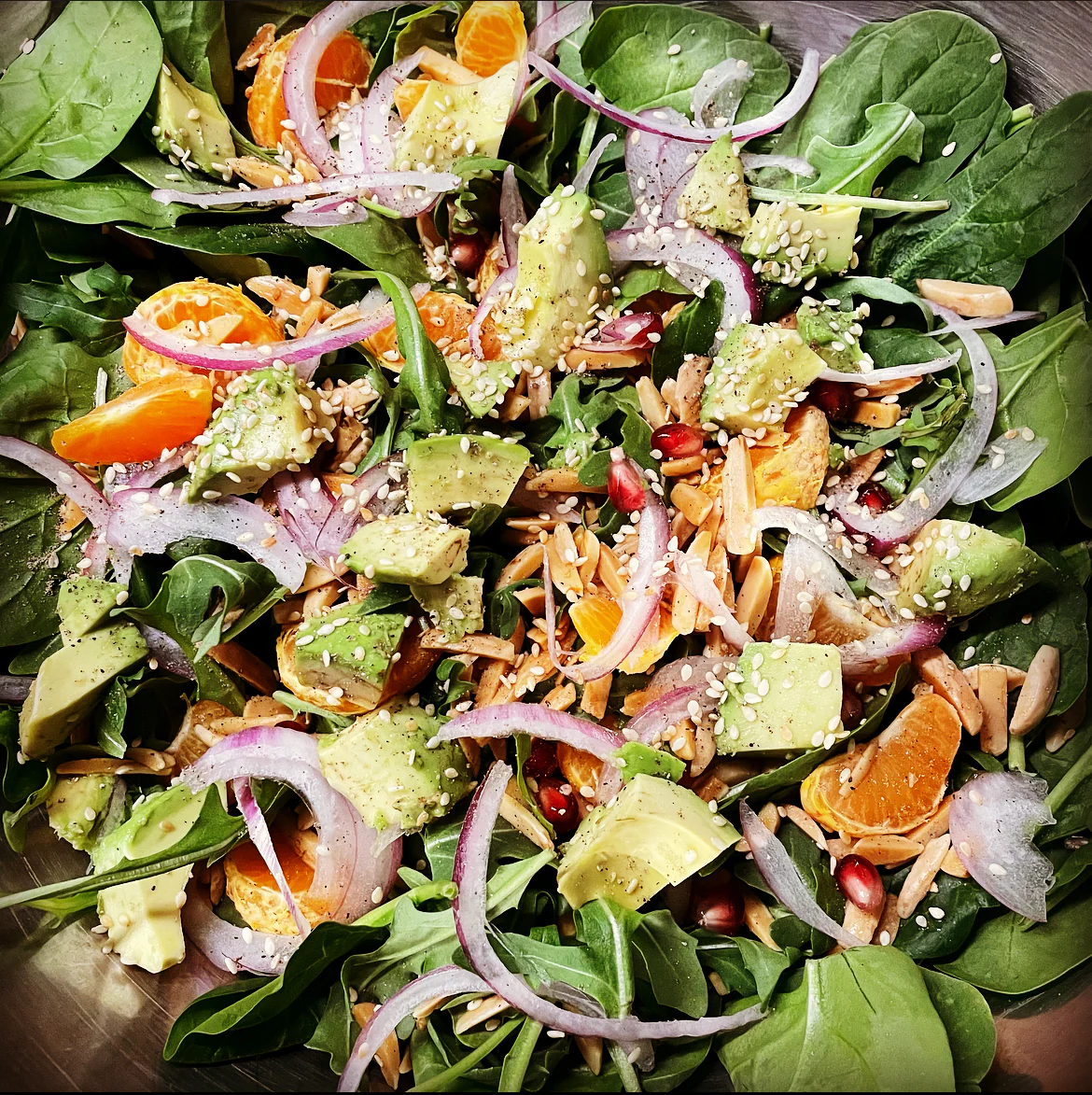 Orange & Honey Ginger Spinach Salad
