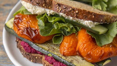 Image of Roasted Veggie Hummus Sandwich