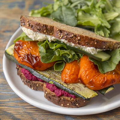 Roasted Veggie Hummus Sandwich