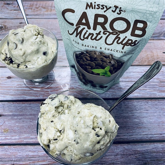 Image of MINT CAROB CHIP ICE CREAM