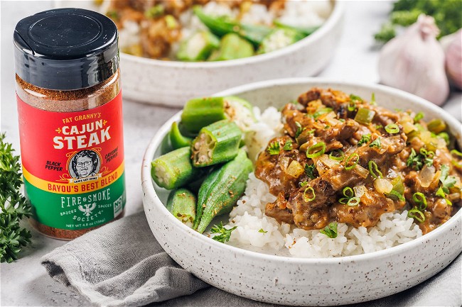 Image of Smothered Steak & Cajun Gravy with Fat Granny Steak Seasoning