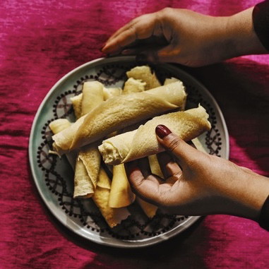 Patishapta | Rice Crêpes with Cardamom Rice Cream