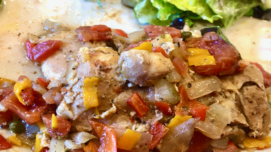 Herbie Slow Cooker Chicken with Tomatoes, Peppers, and Capers