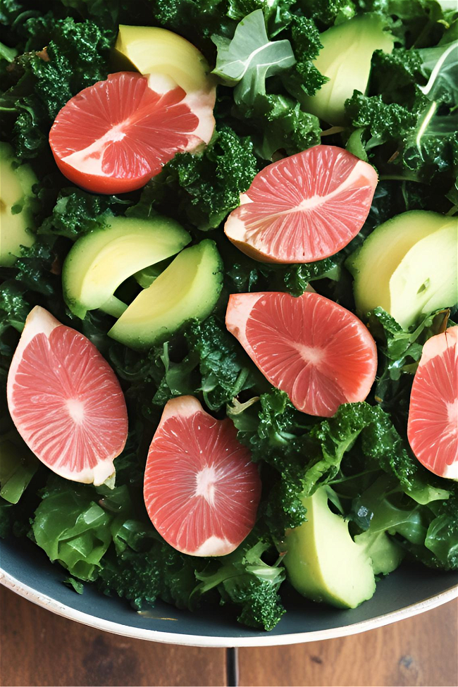 Image of Grapefruit and Avocado Kale Salad