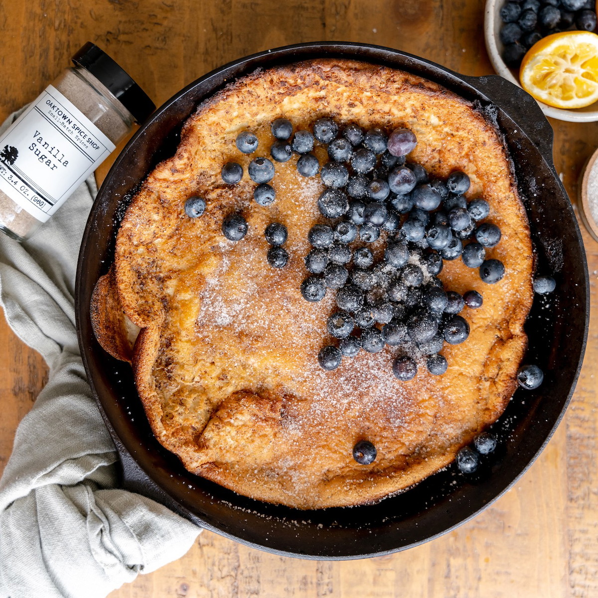 Dutch Baby Pancake with Vanilla Sugar