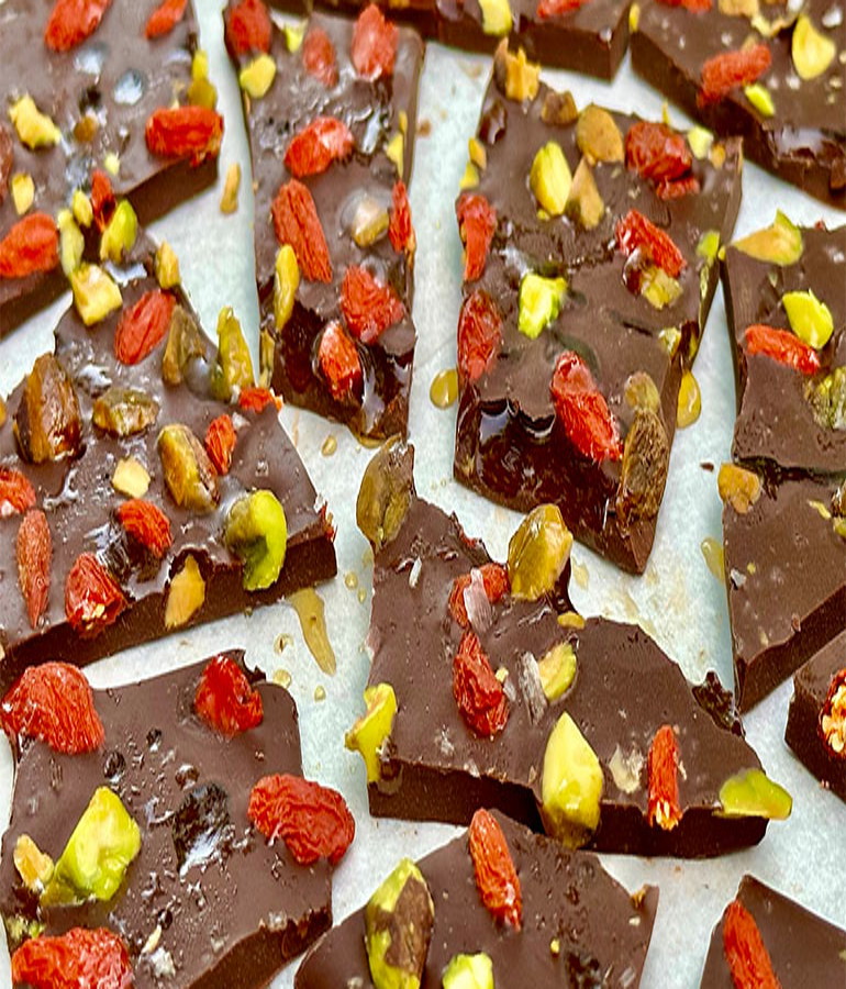 Image of Chocolate Goji Berry Bark Recipe